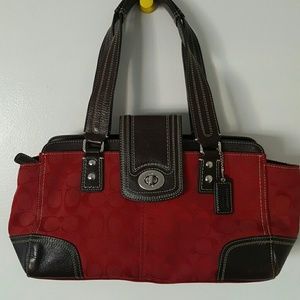 Red Coach handbag